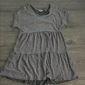 Striped Black and White Kids Dress